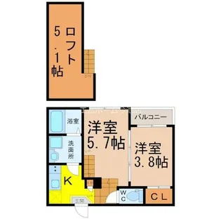 ハーモニーテラス城東町【1階】の間取り