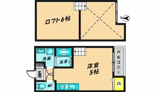 アリエスコート若江南【101号室】の間取り