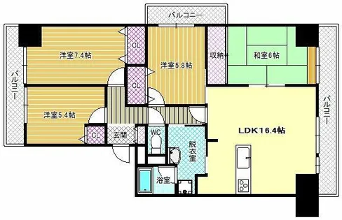 アストラーサ柏原【6階】の間取り