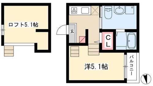 M.Kオリオン名古屋【1階】の間取り
