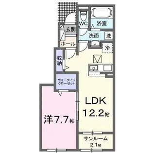 ポリミエール【102号室】の間取り