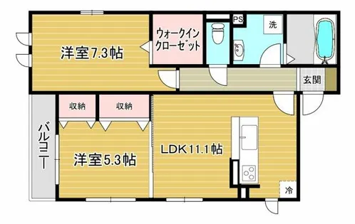 カミーリア北大塚【101号室】の間取り