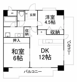 日宝サンフラッツ東平【9階】の間取り