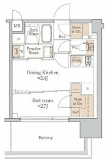 ジオエント梅田北リバーフロント【601号室】の間取り