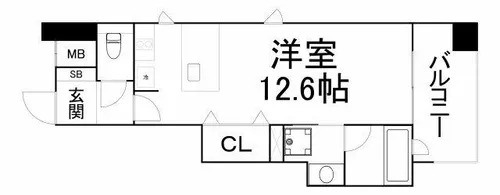 西天満レジデンス【6階】の間取り