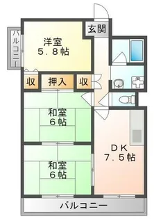 アドラブール古川橋【4階】の間取り