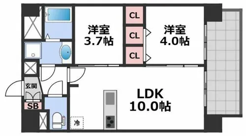 アドバンス大阪クラージュ【10階】の間取り