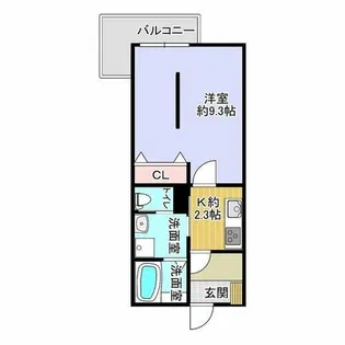 カーサフォルトゥナート岸和田【202号室】の間取り