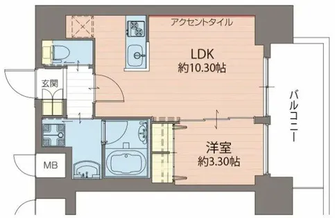 プレジオ難波WEST【9階】の間取り