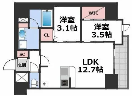 コンフォリア・リヴ北浜高麗橋【5階】の間取り