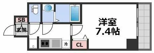 ソルテラスOSAKA MID EAST クレアスト【7階】の間取り