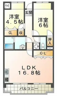 ジュネスコートA【1階】の間取り