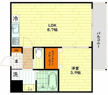 レジデンスコート森ノ宮【1階】の間取り