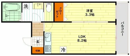 レジデンスコート森ノ宮【1階】の間取り