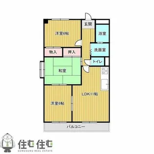 イーストロイヤルサイトウ【705号室】の間取り