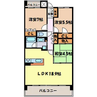 東山公園レジデンス【5階】の間取り