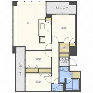 ラフィネタワー札幌南3条【18階】の間取り