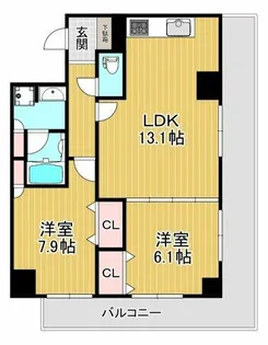 セントラル堺東【4階】の間取り