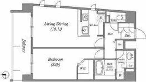 レジディア靭公園【15階】の間取り