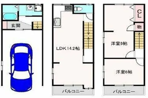 大阪府守口市梅町【一戸建】の間取り