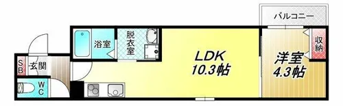 D porta avenue【1階】の間取り