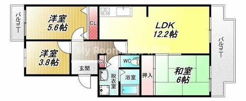 ヴィラ赤とんぼ【3階】の間取り