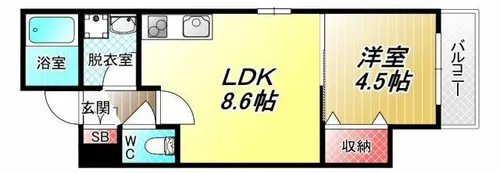 D porta avenue【3階】の間取り