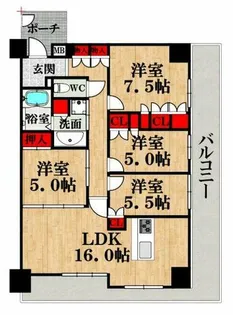 フロンティアタワー日本橋【2階】の間取り