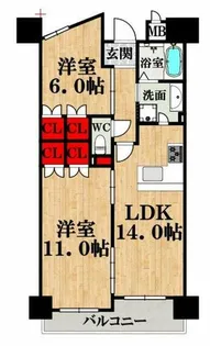 フロンティアタワー日本橋【2階】の間取り