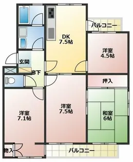 ゴールデンハウス小坂井【2階】の間取り