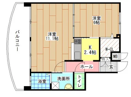 福岡県北九州市小倉北区竪町2丁目【マンション】の間取り