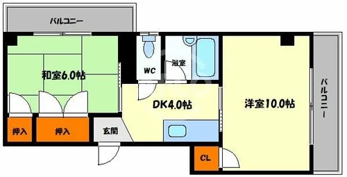 創建泉尾マンション【5階】の間取り
