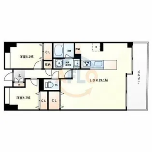 フロンティアタワー難波EAST【11階】の間取り