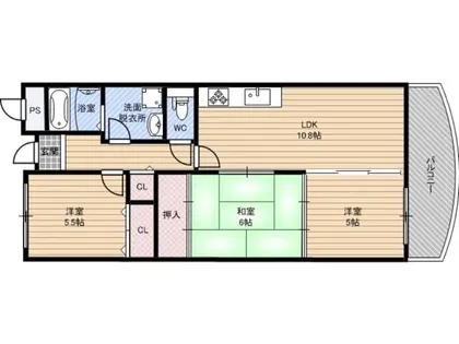 シェモア鶴見緑地【5階】の間取り