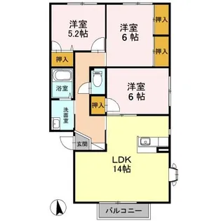 ソルジェンテ南方 A棟【1階】の間取り