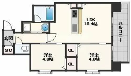スプランディッド玉造【7階】の間取り