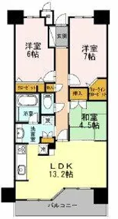 カスタリア阿倍野【6階】の間取り