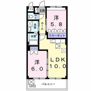 リバーサイドエクセルK【2階】の間取り
