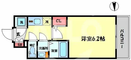 エスリード大阪梅田リュクス【10階】の間取り