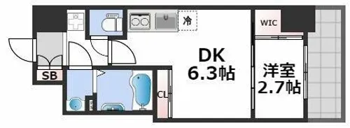 セレニテ桜川駅前プリエ【7階】の間取り