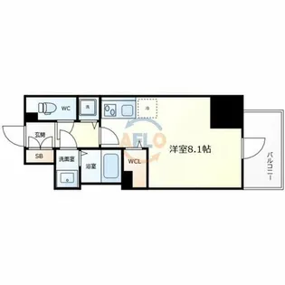 Metrosa谷町六丁目North【13階】の間取り