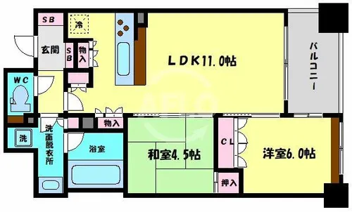 ラ・ヴィータ日本橋【8階】の間取り