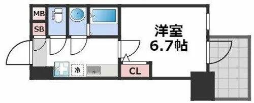 セレニテ日本橋ミラク【7階】の間取り