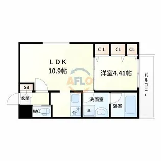 レジディア新大阪Ⅱ【3階】の間取り