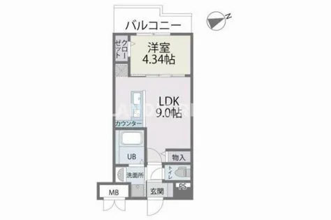 インプルーブ西新【6階】の間取り