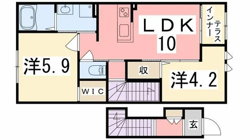 ミモザ【207号室】の間取り