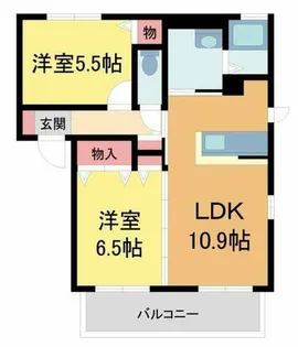 アメニティ大原Aウエスト【A202号室】の間取り