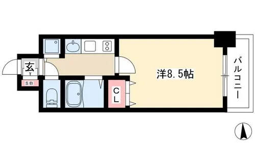 プレサンス名古屋駅前グランヴィル【4階】の間取り