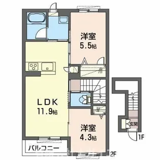 加西市北条町(カーサグラス オエステB)【2階】の間取り