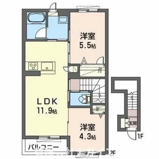加西市北条町(カーサグラス オエステB)【2階】の間取り